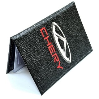 Обложка для автодокументов «CHERY» натуральная кожа фото