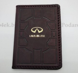Обложка на автодокументы «Infiniti» кожаная купить