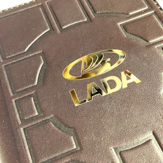 Обложка на автодокументы «LADA» кожаная фото