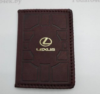 Обложка на автодокументы «Lexus» кожаная купить