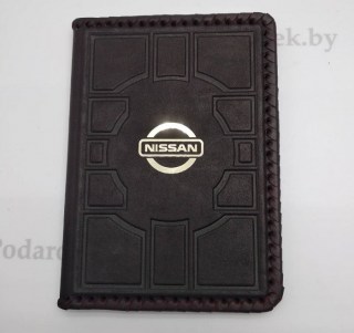 Обложка на автодокументы «Nissan» кожаная купить