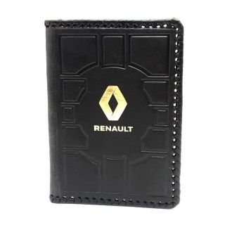 Обложка на автодокументы «Renault» кожаная купить