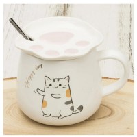 Оригинальная кружка котэ «Happy day» с ложкой и крышкой  Минск +375447651009