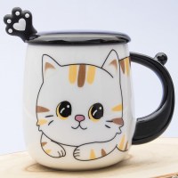 Оригинальная кружка «Усатый котик» с ложкой и крышкой купить в Минске