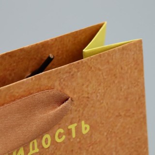 Пакет крафтовый «Счастливый КОТЭ» 15× 12× 5,5 см фото