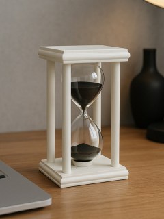Песочные деревянные часы «Creative» 30 минут: цвет белый фото