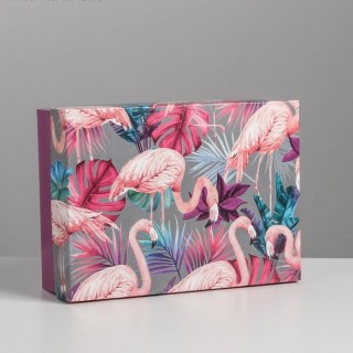 Подарочная коробка «Фламинго» 21 × 15 × 7 см фото