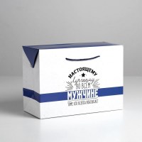 Подарочная коробка-пакет  «Лучшему мужчине» 28 × 13 × 20 см купить в Минске +375447651009