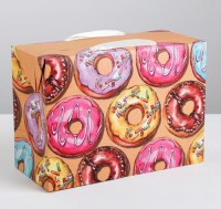 Подарочная коробка-пакет «Сладкие пончики» 28 × 20 × 13 см купить в Минске +375447651009