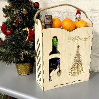 Подарочная упаковка «Новогодняя» деревянная купить в Минске +375447651009