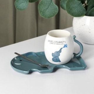 Подарочный чайный набор «Elephant» на 1 персону: кружка, блюдце, ложка купить