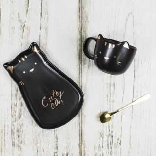 Подарочный чайный набор Котик «Cute cat» на 1 персону цвет:черный фото