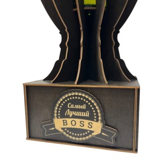 Подарочный кубок‑держатель для бутылки «Самый лучший BOSS» фото