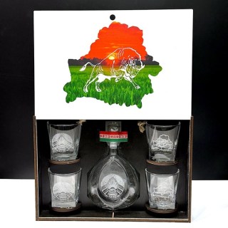 Подарочный мини-бар Whiskey «БЕЛАРУСЬ» бокалы + штоф купить