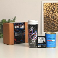 Подарочный набор 3в1 «GAME OVER» термостакан, носки в банке, открытка Минск +375447651009