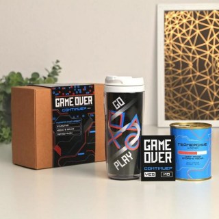 Подарочный набор 3в1 «GAME OVER» термостакан, носки в банке, открытка купить