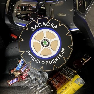 Мини-бар АЛКО-ЗАПАСКА «SKODA» с рюмками и штофом купить