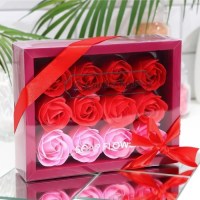 Подарочный набор «Алые лепестки» мыльные цветы Минск +375447651009