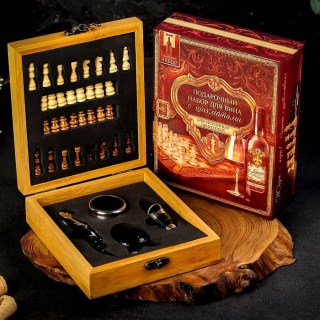 Подарочный набор для вина «Истина в вине» с шахматами купить