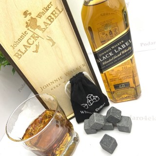 Подарочный набор для виски «Black Label» со стаканом и камнями фото