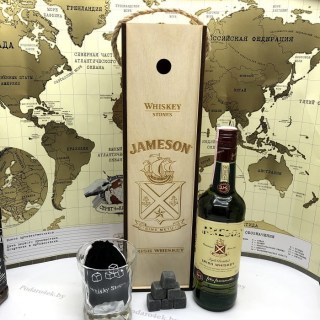 Подарочный набор для виски «Jameson» со стаканом и камнями фото