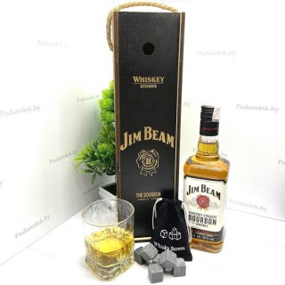 Подарочный набор для виски «Jim Beam» со стаканом и камнями купить