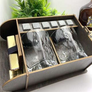 Подарочный набор для виски «Лучший дедушка» с зажигалкой от USB фото