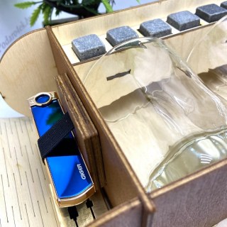 Набор для виски «Сила. Власть. Характер» с зажигалкой USB фото