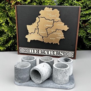 Подарочный набор из 6 шотов из камня стеатита «BELARUS» фото