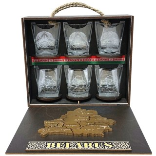 Подарочный набор мини-бар Whiskey «БЕЛАРУСЬ» 6 предметов, вид 3 купить