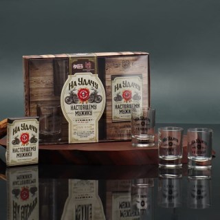 Подарочный набор «На удачу»: 3 рюмки, игральные карты купить
