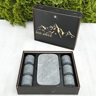 Подарочный набор рюмки из камня стеатита «ICE SHOT» 6 штук+ подставка купить