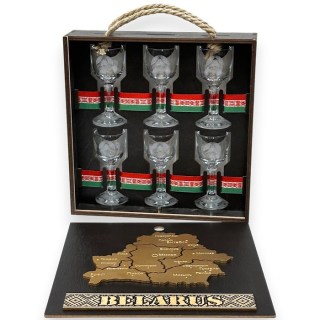 Подарочный набор: рюмки на ножке «Беларусь» 6 шт.* 55 мл., вид 1 купить