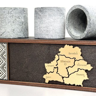 Подарочный набор рюмок из камня стеатита «BELARUS» 4 штуки фото
