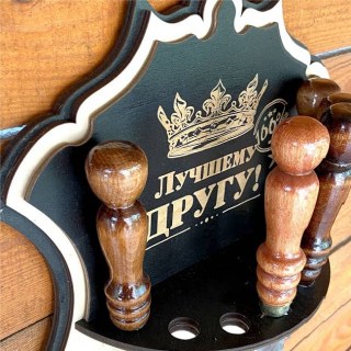 Подарочный набор шампуров на подставке «Лучшему другу!» фото