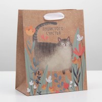 Подарочный пакет «I meow you» 18 см х 10 см х 23 см купить в Минске