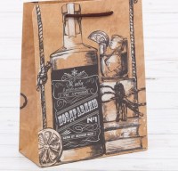 Подарочный пакет крафт «Живи в удовольствие» 18 × 23 × 8 см Минск +375447651009