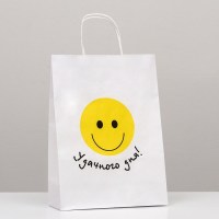 Подарочный пакет крафтовый «Улыбка» 30 × 24 × 10 см Минск +375447651009