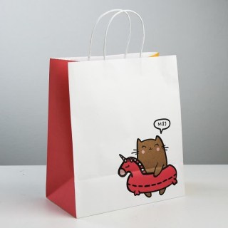 Подарочный пакет «Мяу-кря» 28 × 32 × 15 см купить