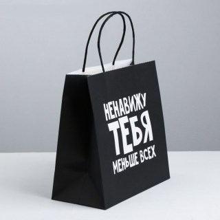Подарочный пакет «Ненавижу тебя» 22 × 12 × 11 см фото