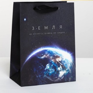 Подарочный пакет «Планета Земля» 18 х 23 × 10 см купить