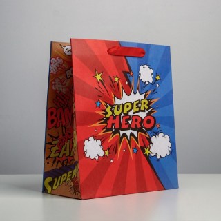 Подарочный пакет вертикальный «Super hero» 23 × 27 × 11 см купить