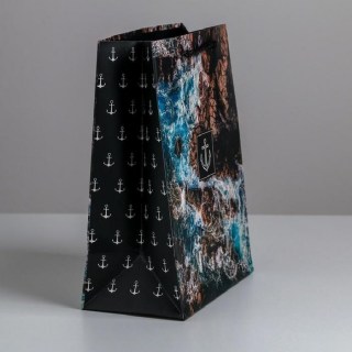 Подарочный пакет вертикальный «Якорь» 18 × 23 × 10 см фото