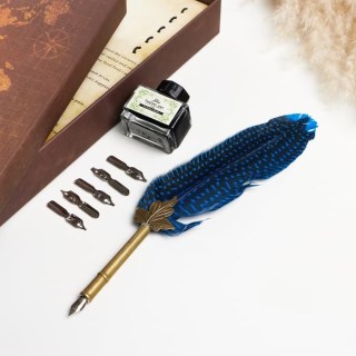 Подарочный письменный набор с пером «Peacock feather» фото