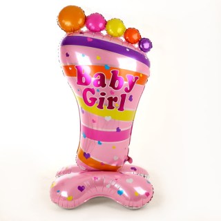 Шар фольгированный на подставке «Baby Girl. Детская пяточка» купить