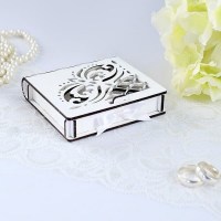 Шкатулка для колец на свадьбу «Искры» белая Минск +375447651009