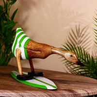 Статуэтка/сувенир из дерева «Утка на доске для серфинга» Минск +375447651009