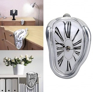Стекающие часы Сальвадора Дали «Melting Clock» серебристые фото