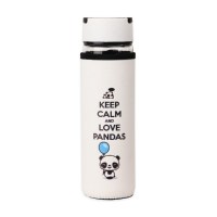 Стеклянная бутылка для воды «Love pandas» в чехле 500мл. Минск +375447651009