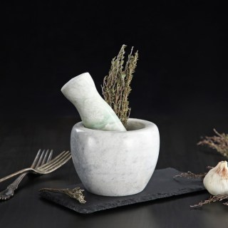 Ступка с пестиком «White marble» 10х8см купить